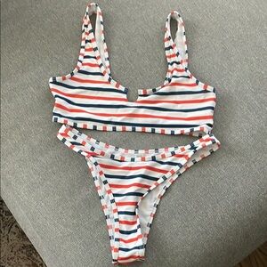 SHEIN Multicolor Striped Bikini Set